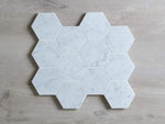 Newtown Honed Carrara Marble Hexagon Mosaic