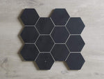 Newtown Honed Nero Marble Hexagon Mosaic
