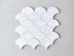 Erskineville Honed Carrara Marble Fish Scale Mosaic