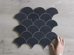 Erskineville Honed Nero Marble Fish Scale Mosaic