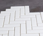 Wellington Herringbone Matt Mosaic White Tile