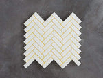 Wellington Herringbone Matt Mosaic White Tile