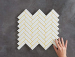 Wellington Herringbone Matt Mosaic White Tile