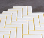 Wellington Herringbone Matt Mosaic White Tile