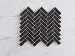 Wellington Herringbone Matt Mosaic Black Tile