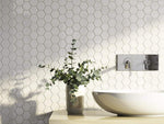 Leura Hexagon Gloss Mosaic White Tile