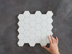 Leura Hexagon Gloss Mosaic White Tile