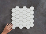 Leura Hexagon Gloss Mosaic White Tile