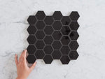 Leura Hexagon Gloss Mosaic Black Tile