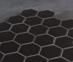 Leura Hexagon Gloss Mosaic Black Tile