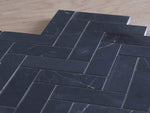 Subiaco Honed Herringbone Marquina Marble Mosaic Tile
