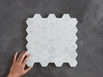 Hawthorn Honed Hexagonal Carrara Marble Mosaics Tile