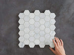 Hawthorn Honed Hexagonal Carrara Marble Mosaics Tile