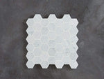Hawthorn Honed Hexagonal Carrara Marble Mosaics Tile