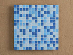 Whites River Blended Blue Glass Square Mosaic Tile