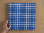 Whites River Dark Blue Glass Square Mosaic Tile