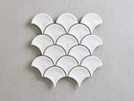 Coral Bay Gloss White Fish Scale Tile