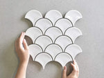 Coral Bay Gloss White Fish Scale Tile