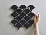 Coral Bay Gloss Black Fish Scale Tile