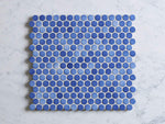 Broadwater Blue Mix Gloss Penny Round Mosaic Tile