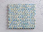Broadwater Pastle Blue Mix Gloss Penny Round Mosaic Tile