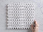 Broadwater White Gloss Penny Round Mosaic Tile
