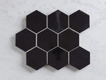 Meadow Springs Gloss Black Hexagon Mosaic Tile