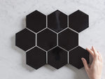 Meadow Springs Gloss Black Hexagon Mosaic Tile