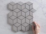 Oakley Cube Grey Gloss Mosaic Tile