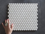 Broadwater Mother of Pearl Penny Round Mosaic Tile