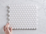 Peppermint Grove Small White Matt Hexagon Mosaic