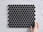 Peppermint Grove Small Black Matt Hexagon Mosaic