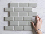 White Gums Off White Glazed Bevelled Subway Tile