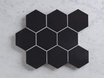Meadow Springs Matt Black Hexagon Mosaic Tile