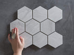 Garden Island Grey Stone Look Hexagon Mosaic Tile