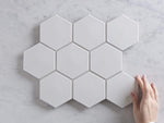 Meadow Springs Matt White Hexagon Mosaic Tile