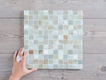 Daylesford Gloss Slate & Glass Square Green Mosaic Tile