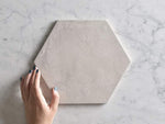 Ocean Beach White Encaustic Look Hexagon Tile