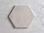 Ocean Beach White Encaustic Look Hexagon Tile