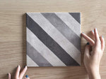 Whitehaven Beach Striped Encaustic Look Square Tile