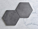Brighton Beach Black Encaustic Look Hexagon Tile