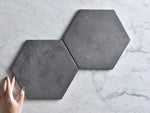 Brighton Beach Black Encaustic Look Hexagon Tile